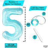 KatchOn, Big Light Blue 5 Balloon Number - 40 Inch | Light Blue