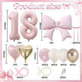 Dusty Pink Balloon Number 18 for 18th Birthday Decorations Girls,