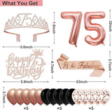 75th Birthday Decorations for Women 32PCS 75th Birthday Party
