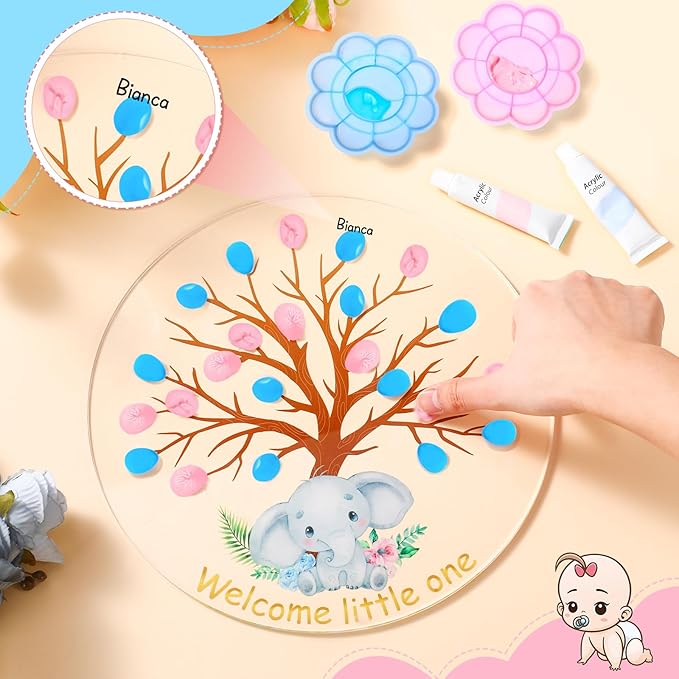 Gender Reveal Fingerprint Tree Boy or Girl