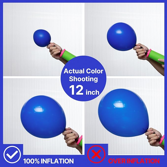PartyWoo Royal Blue Balloons 100pcs 12 Inch Dark Blue Latex Helium