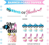 Wheels or Heels Gender Reveal Decorations 169 PCs Boy or Girl Gender