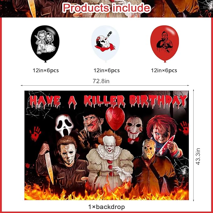 Have a Killer Birthday Party Decoration Horror Movie Party Photo