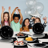200Pcs Stars Birthday Party Decorations Galaxy Plates and