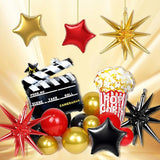 Movie Night Balloon Arch Garland Kit with Red Black and Gold Balloons