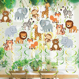 Safari Animal Party Streamers 48 Pcs Jungle Theme Hanging Swirl