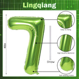 40'' Green Number 7 Balloons, Giant Self Inflating Foil Number