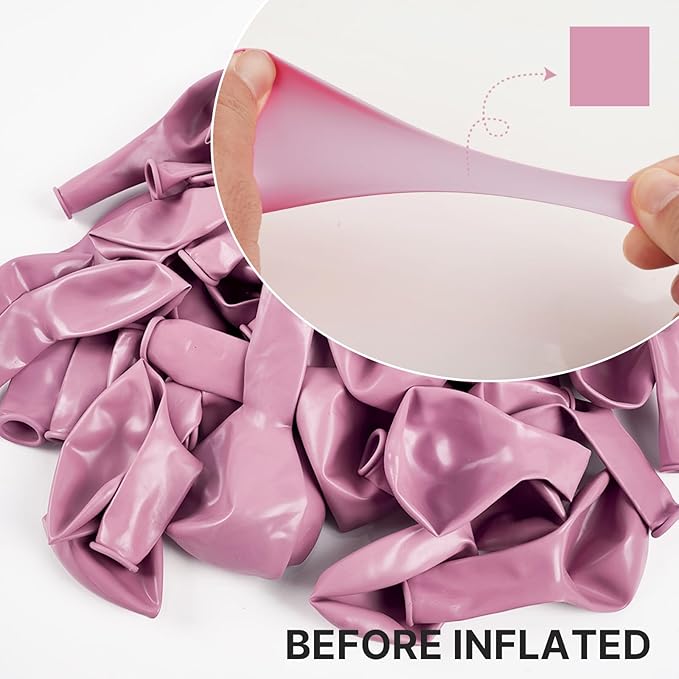 PartyWoo Mauve Balloons 100pcs Different Sizes of 18 12 10 5 Inch