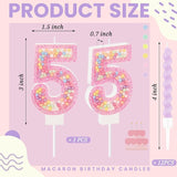 MTLEE Number 5 Birthday Candle with 12 Pcs Spiral Candles for Girls