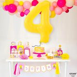 KatchOn, Yellow Number 4 Balloons - Giant, 40 Inch | 4 Number
