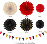 Red Black Gold Casino Theme Party Decorations 20pcs Game Night Paper