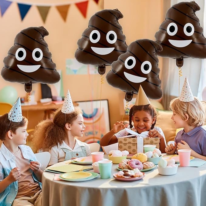 6 Pcs Funny Poop Balloons,22 Inch Poo Aluminum Foil Balloon,Prank