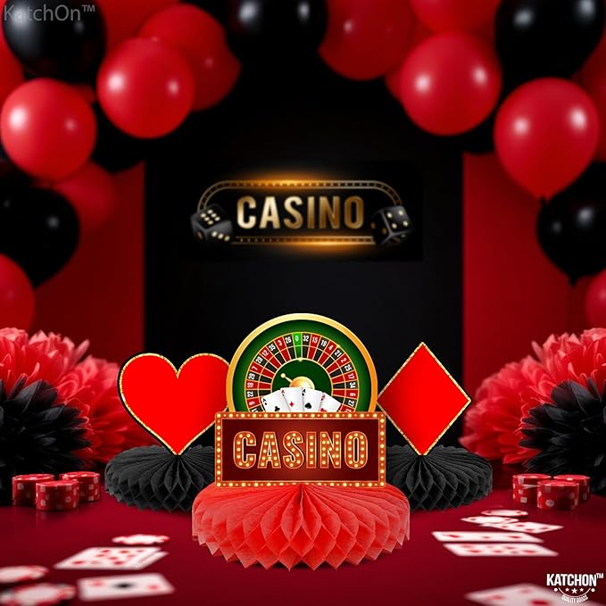 Casino Theme Party Decorations Pack of 12 Clubs and Spades Honeycomb