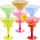 JOYIN 48PCS Plastic Margarita Glasses Cups, 12 oz Neon Disposable