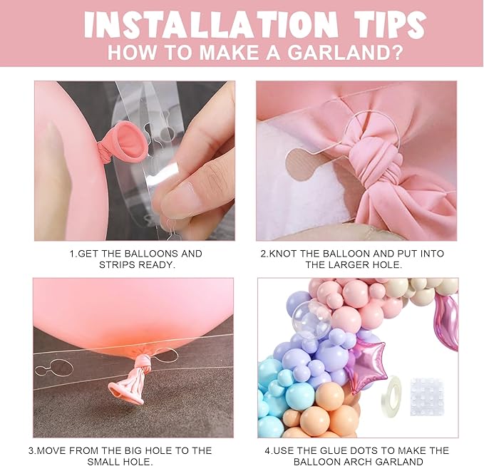Mermaid Themed Balloons Garland Arch Kit 150Pcs for Sea Princess
