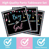 96 Pieces Gender Reveal Party Plates Boy or Girl Theme Party