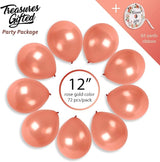 Treasures Gifted Metallic Rose Gold Balloons 12 Inch Latex Birthday