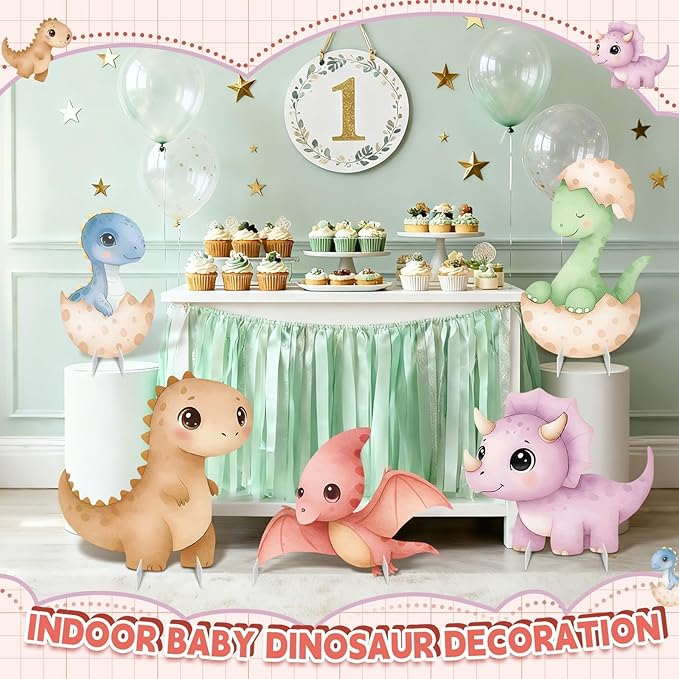 5Pcs Dinosaur Baby Shower Decorations Large Baby Dinosaur Cardboard