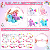 100 Pcs 16 Sets Unicorn Party Favor Mini Unicorn Stuffed Animals