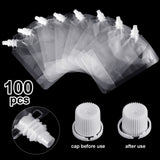 Meanplan 200 Pcs Reusable Plastic Pouches Bulk Squeeze Plastic Juice