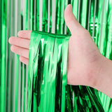 Voircoloria 4 Pack Green Foil Fringe Backdrop Curtains, St. Patrick‘s