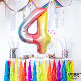 KatchOn, Giant, Rainbow 4 Balloon Number - 40 Inch | Number 4