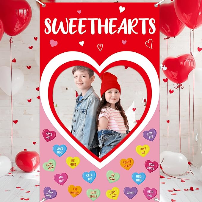 Valentine's Day Candy Heart Photo Prop Selfie Frame Valentine's Day