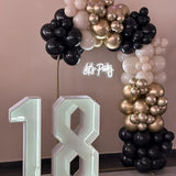 Sand White Black Gold Balloon Arch Kit,Balloon Garland with Star Foil