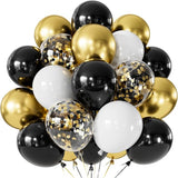 Black and Gold Balloons, 60 Pcs 12 Inch Graduation Balloons, Metallic