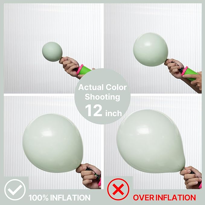 PartyWoo Dusty Green Balloons 50pcs 12 Inch Sage Olive Eucalyptus