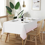 QIKSION 6 Pack White and Pink Dot Plastic Tablecloth, Waterproof