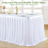 PARTISKY White Polyester Table cloth for Rectangle Tables 6f, Wrinkle