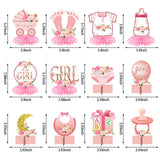 Aodocuto 12Pcs Pink Rose Gold Baby Shower Decorations Honeycomb