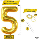 KatchOn, Giant Gold 5 Balloon Number - 40 Inch | Golden 5 Balloon, 5