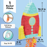 Rocket Ship Pull String Pinata for Space Birthday