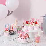 Widecook 96 Pcs Pink Bow Cupcake Toppers and Wrappers Coquette Bow