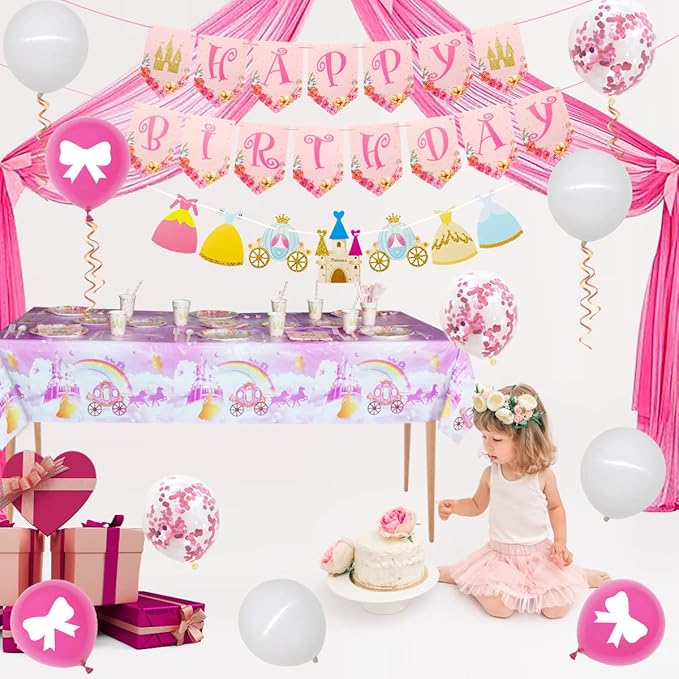 Princess Themed Birthday Party Decorations for kids Includes Plate