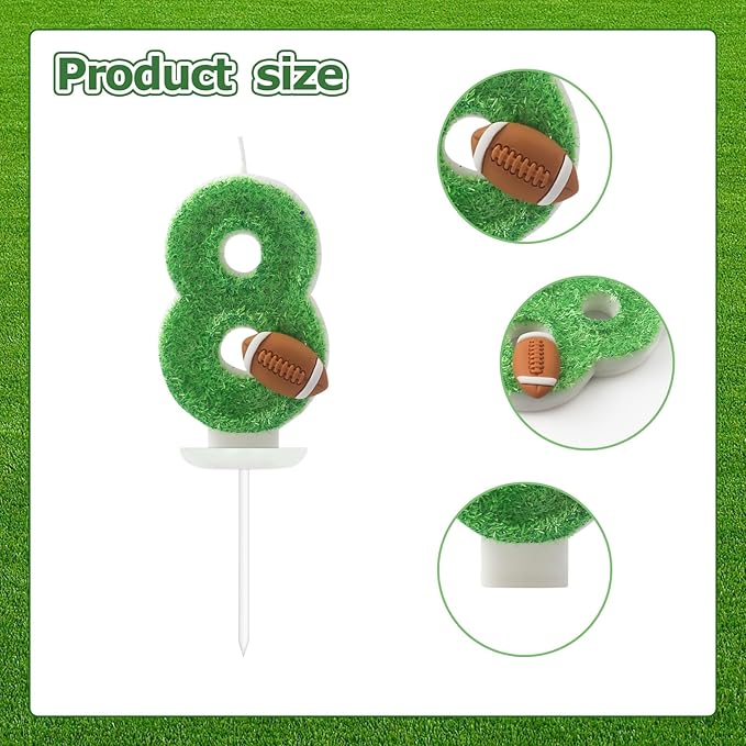 Football Candles 20,20 Candles for Birthday Cake Boy,Number 20