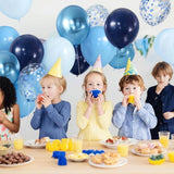 Zesliwy Blue Confetti Balloons Set,50Pcs 12 Inch Navy Light Metallic