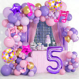 9Pcs Kpop Birthday Decorations - Kpop Music Balloons Hot Pink Mus 5