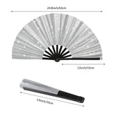 Tkocisa 2 Pack Glitter Large Folding Hand Fans for Line Dancing,