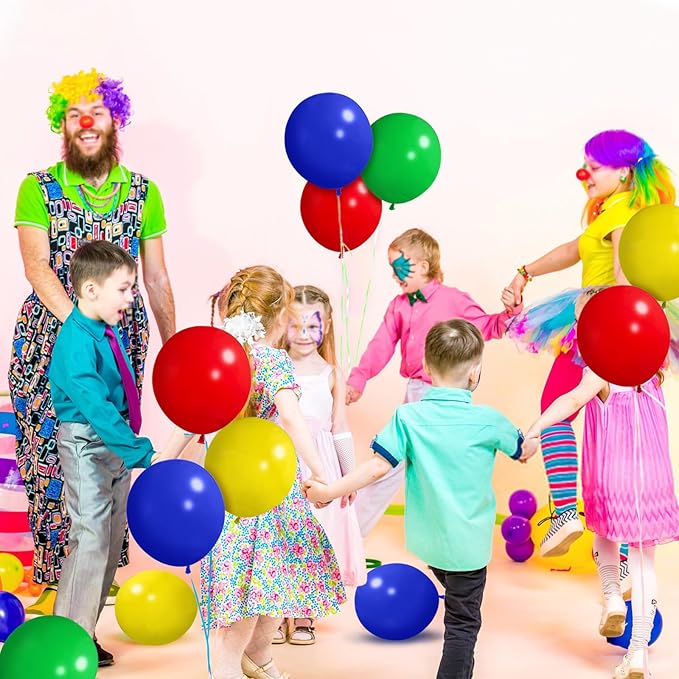 Red Blue Green Yellow Balloons 100 Pack 12 Inch Matte Blue Yellow Red