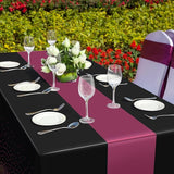 3Pcs Black and Maroon Purple Tablecloth Party Decorations,Plastic