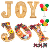 Nsoyos 3PCS Bamboo Christmas Decorations Letters Charcuterie Board