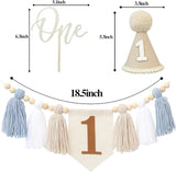 First Birthday High Chair Banner Decorations For Boy 1st Birthday