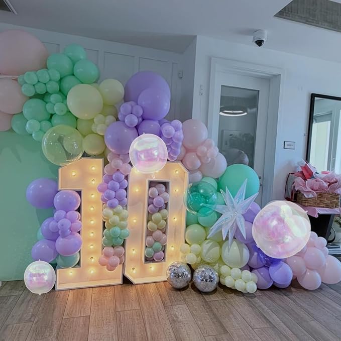 Pastel Balloons Arch Magic Unicorn Birthday Party Decorations Purple