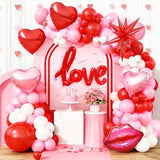 Valentines Day Balloon Arch Garland Kit Red Pink White Balloons with