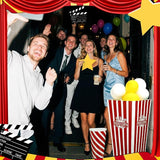 38 Pcs Movie Night Decorations Popcorn Box with Balloons 3D Fake