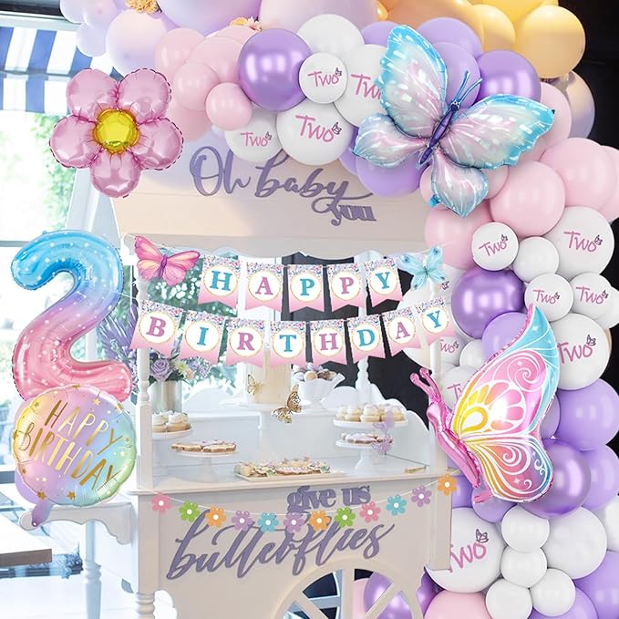 2nd Birthday Decorations for Girl 2 Year Old Bday Decor Girl