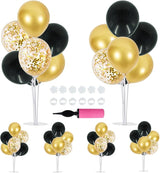 6 Set Balloon Centerpieces for Table Black Gold Balloon Stand Kit